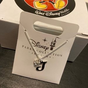 Disney World “J” Initial Silver Necklace